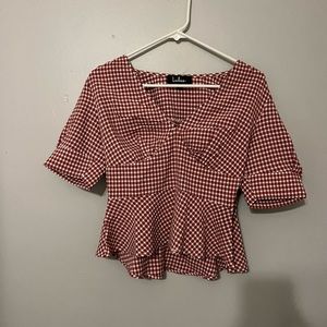 Lulu’s Gingham Peplum Top